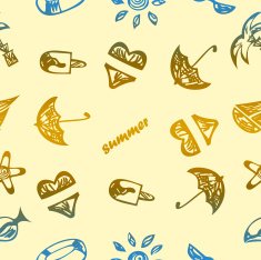 Summer vacation beach collection of things - seamless texture