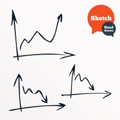 Hand drawn diagram Sketched chart of sales
