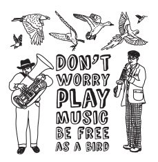 Play music card doodles