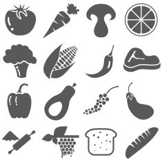Food ingredient Icon Set Vector