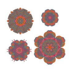 Round ornaments Indian patterns Mandalas