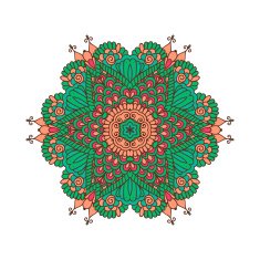 Round ornament Indian pattern Mandala N4
