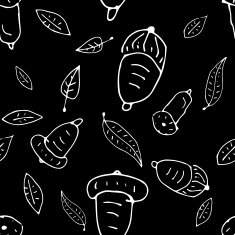 Doodle seamless autumn pattern with acorn and leaves N3
