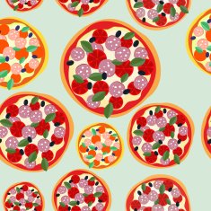 Pizza Italy seamless pattern Vector background food