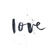 Decorative card Hand lettering Love N3