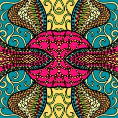 Festive kaleidoscope doodle design Vector illustration