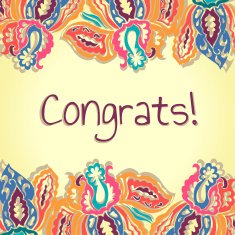 Congrats card Abstract colorful vector illustration N5