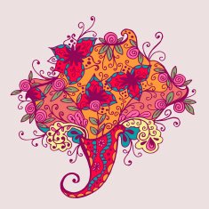 Abstract Flower pattern Vector illustration N4