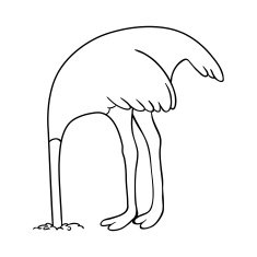 outlines of an ostrich