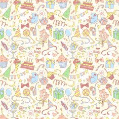 Happy birthday party seamless colored pattern