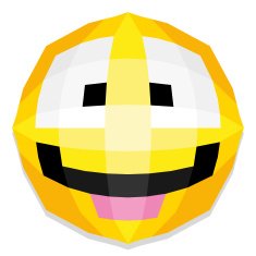 Cute Cartoon Polygonal Face Illustration Isolated N5