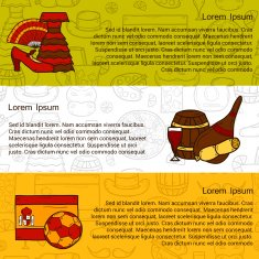 Vector travel europe concept with line background and cartoon drawn