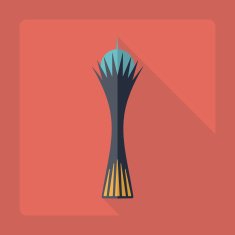 Flat modern design with shadow Bayterek