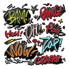 lovely doodle style comic sound effects set N2