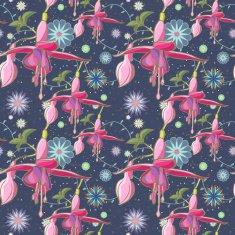 seamless floral background with pink lilies N2