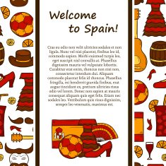 Vector travel europe concept with line background and cartoon drawn N2