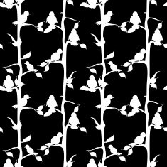 Birds black and white seamless pattern