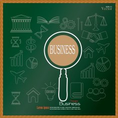 business concept icons on chalkboard sketch icon busine