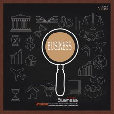 business concept icons on chalkboard sketch icon busine N2