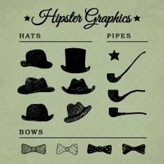 Hipster graphic set on the vintage background N3