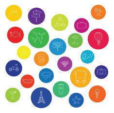 Colorful vacation icons