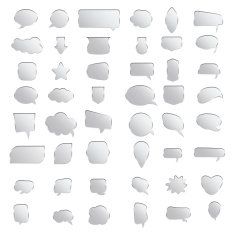 vector set of Speech Bubbles talk with silver color