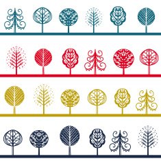 Seamless pattern with trees N2
