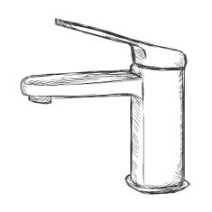 Vector Single Modern Sketch Faucet N2