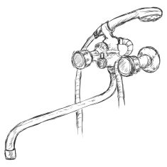 Vector Single Sketch Faucet with Shower