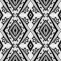 Vector Seamless Abstract Black and White Tribal Pattern N19