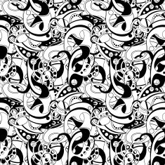 Vector Seamless Monochrome Abstract Pattern N3