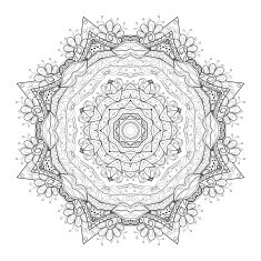 Vector Beautiful Deco Black Mandala N84
