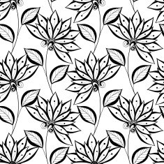 Vector Seamless Monochrome Floral Pattern N101
