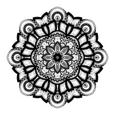 Vector Beautiful Deco Black Mandala N85