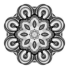 Vector Beautiful Deco Black Mandala N86