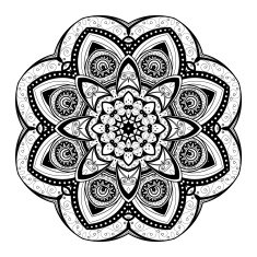 Vector Beautiful Deco Black Mandala N87