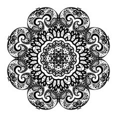 Vector Beautiful Deco Black Mandala N88
