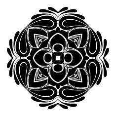 Vector Beautiful Deco Black Square N32