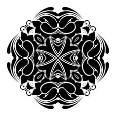 Vector Beautiful Deco Black Square N33
