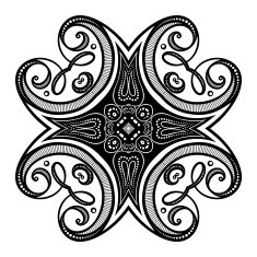 Vector Beautiful Deco Black Square N34