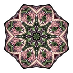 Vector Beautiful Deco Colored Mandala N53