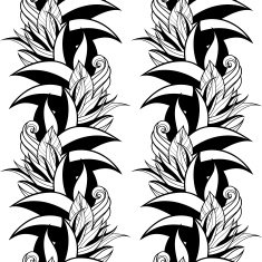 Vector Seamless Contour Floral Pattern N7