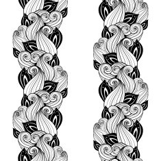 Vector Seamless Contour Floral Pattern N8