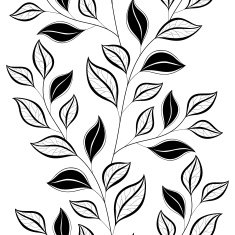 Vector Seamless Contour Floral Pattern N9