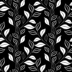 Vector Seamless Contour Floral Pattern N10