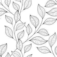 Vector Seamless Contour Floral Pattern N11