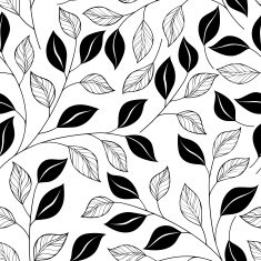 Vector Seamless Contour Floral Pattern N12