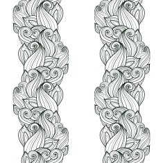 Vector Seamless Contour Floral Pattern N13