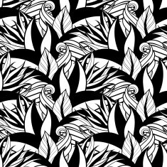 Vector Seamless Contour Floral Pattern N15