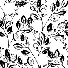 Vector Seamless Contour Floral Pattern N16